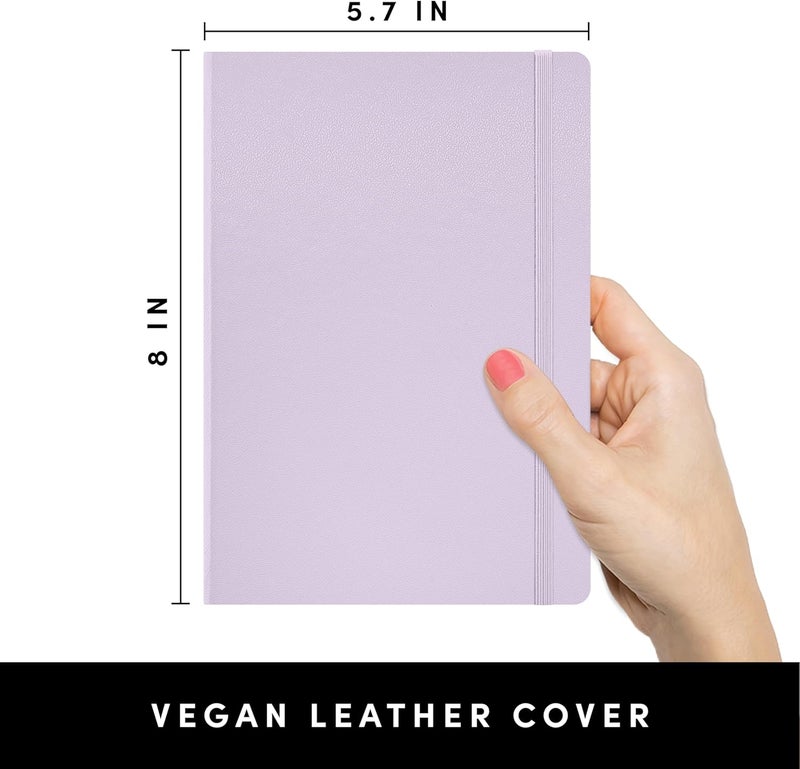 PAPERAGE Lined Journal Notebook, (Lavender), 160 Pages, Medium 5.6 in x 8 in - 100 GSM Thick Paper – Hardcover Journaling Notebook for Work, School & Note Taking - Image 2
